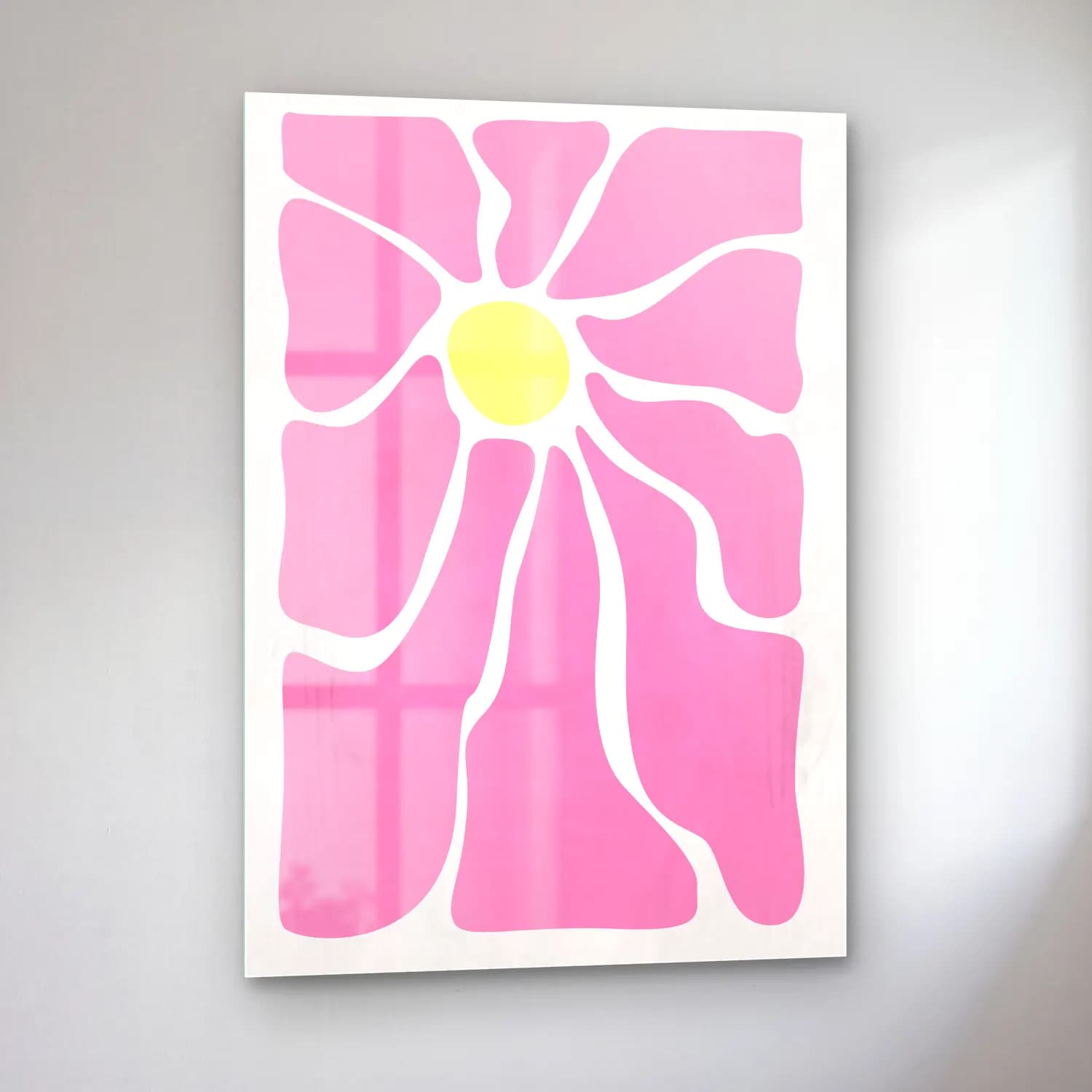 Pastel Çiçek Deseni No. 201 cam tablo — sol açıdan görünüm