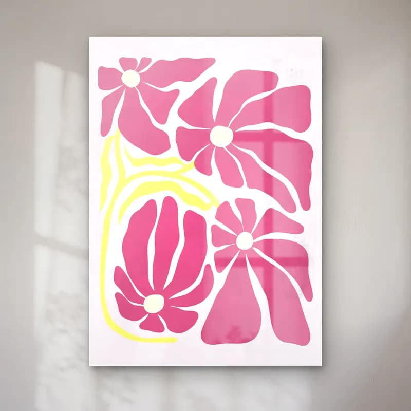 Boho Çiçek Deseni No. 89 cam tablo — Boho Çiçek Deseni No. 89 — boho çiçek deseni