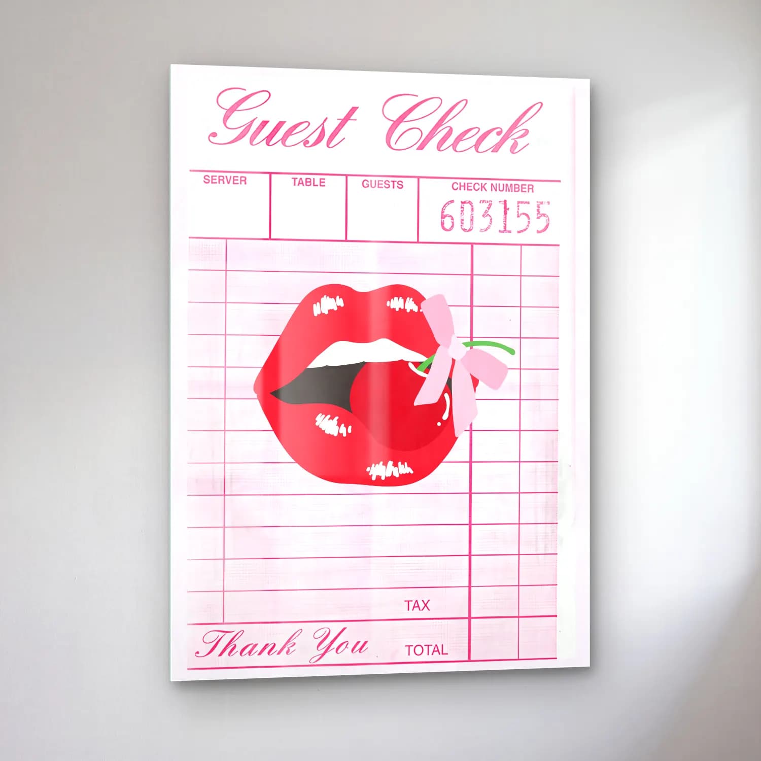 Vintage Poster Fiyonk cam tablo — sol açıdan görünüm
