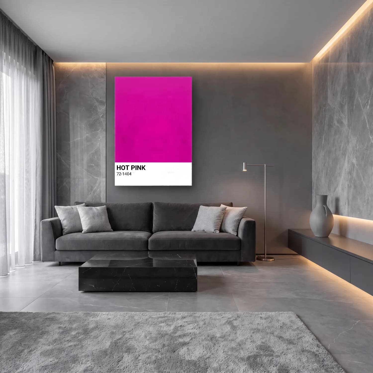 MAXIMALIST ECLECTIC – Flamingo cam tablo — lüks salon duvarında