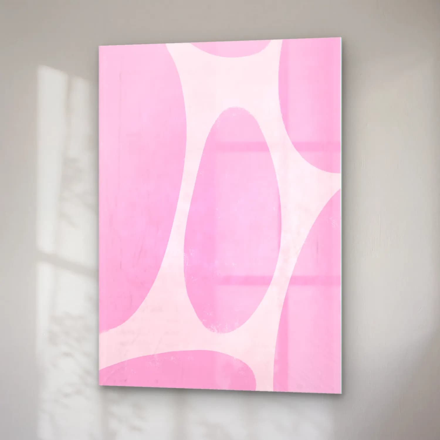 Pastel Soyut Formlar No. 8 cam tablo — sağ açıdan görünüm