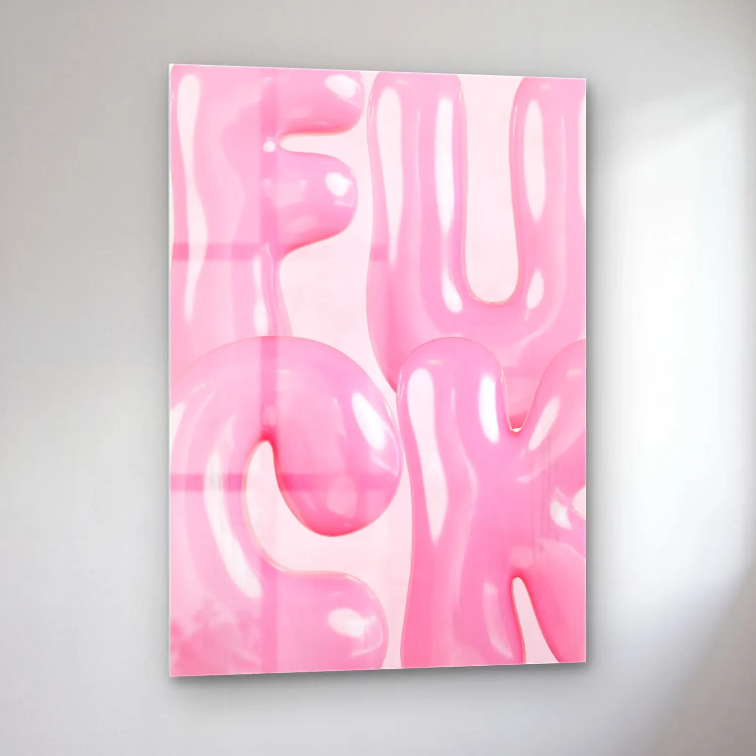 Pastel Soyut Formlar No. 9 cam tablo — sol açıdan görünüm