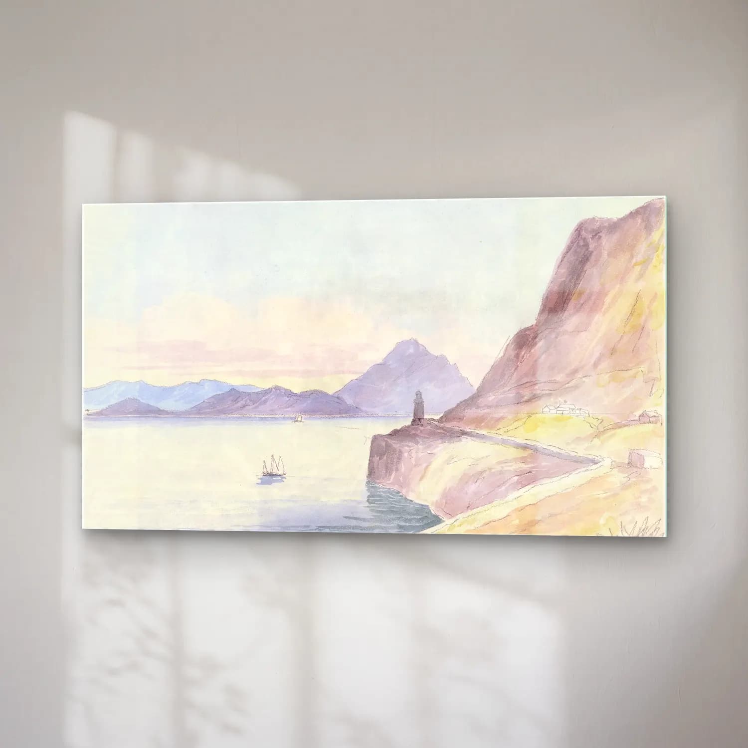 Charles Hamilton Smith – Straits of Gibraltar From the Back of the Rock cam tablo — sağ açıdan görünüm