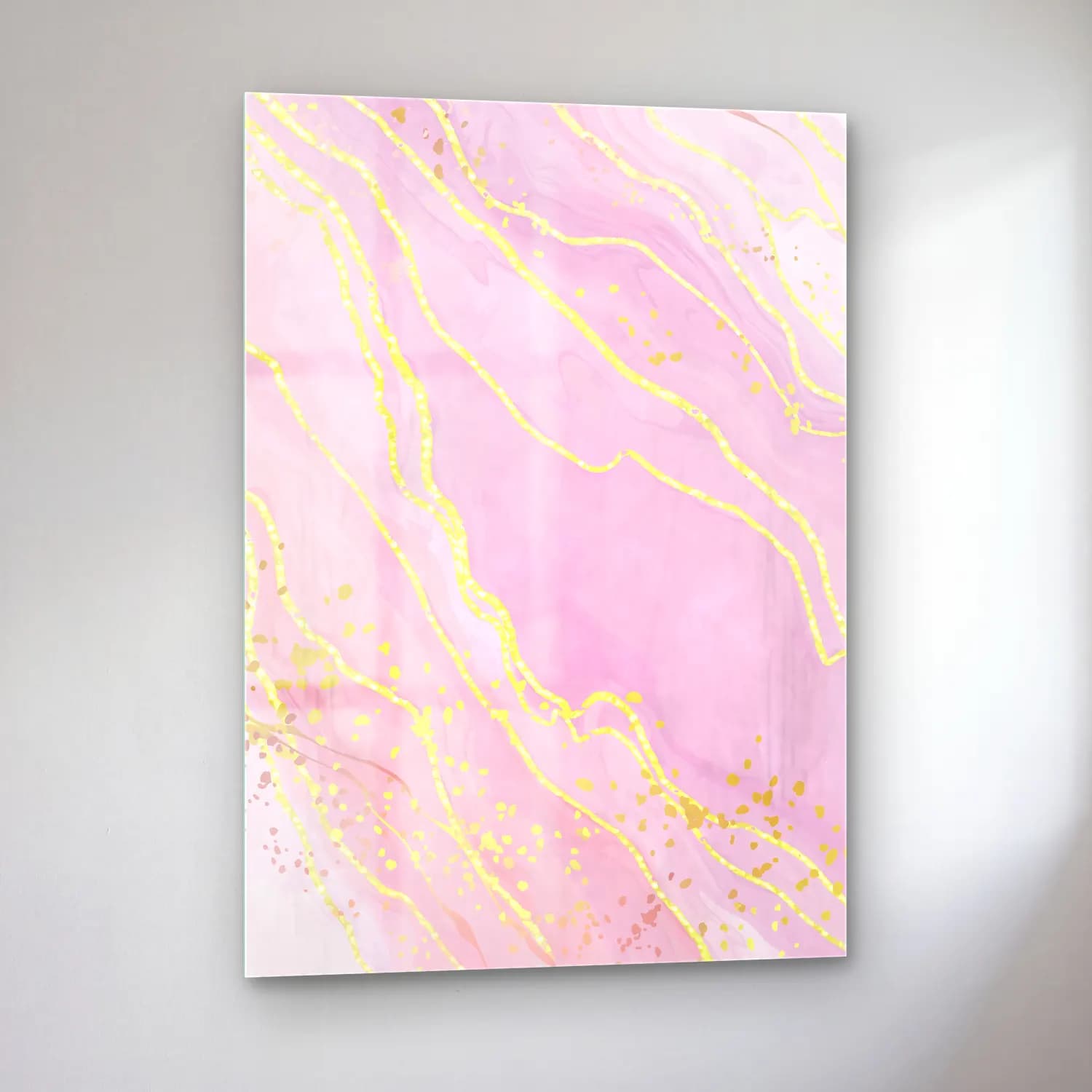Pastel Mermer Doku No. 23 cam tablo — sol açıdan görünüm