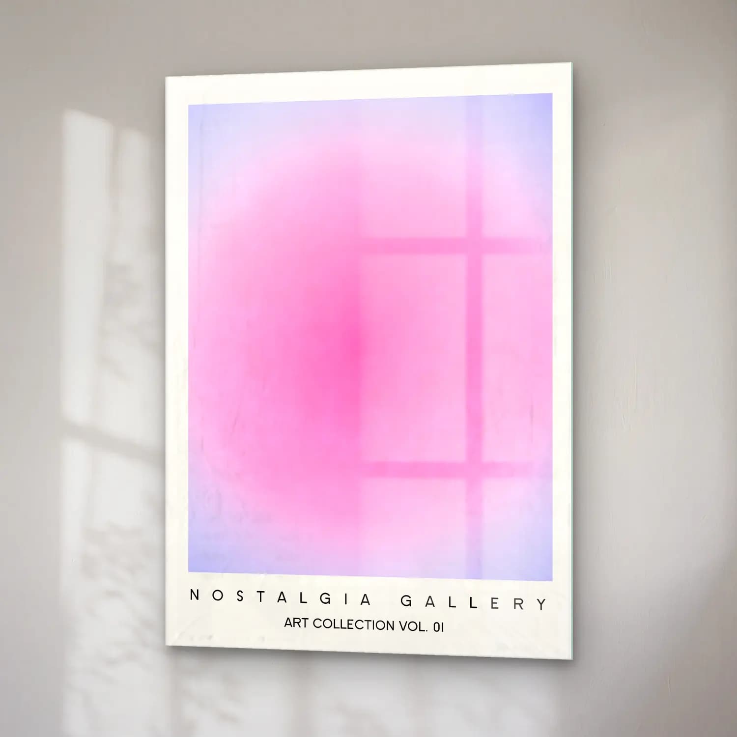 Pastel Renk Alanları No. 55 cam tablo — sağ açıdan görünüm