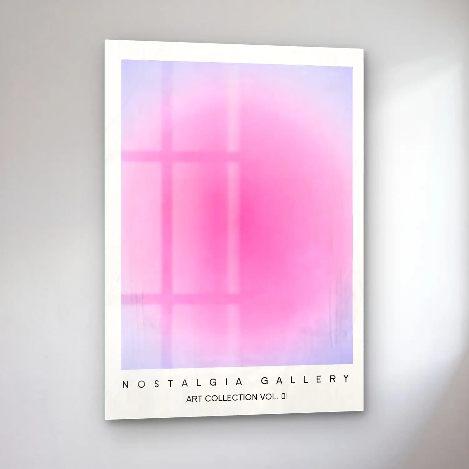 Pastel Renk Alanları No. 55 cam tablo — sol açıdan görünüm