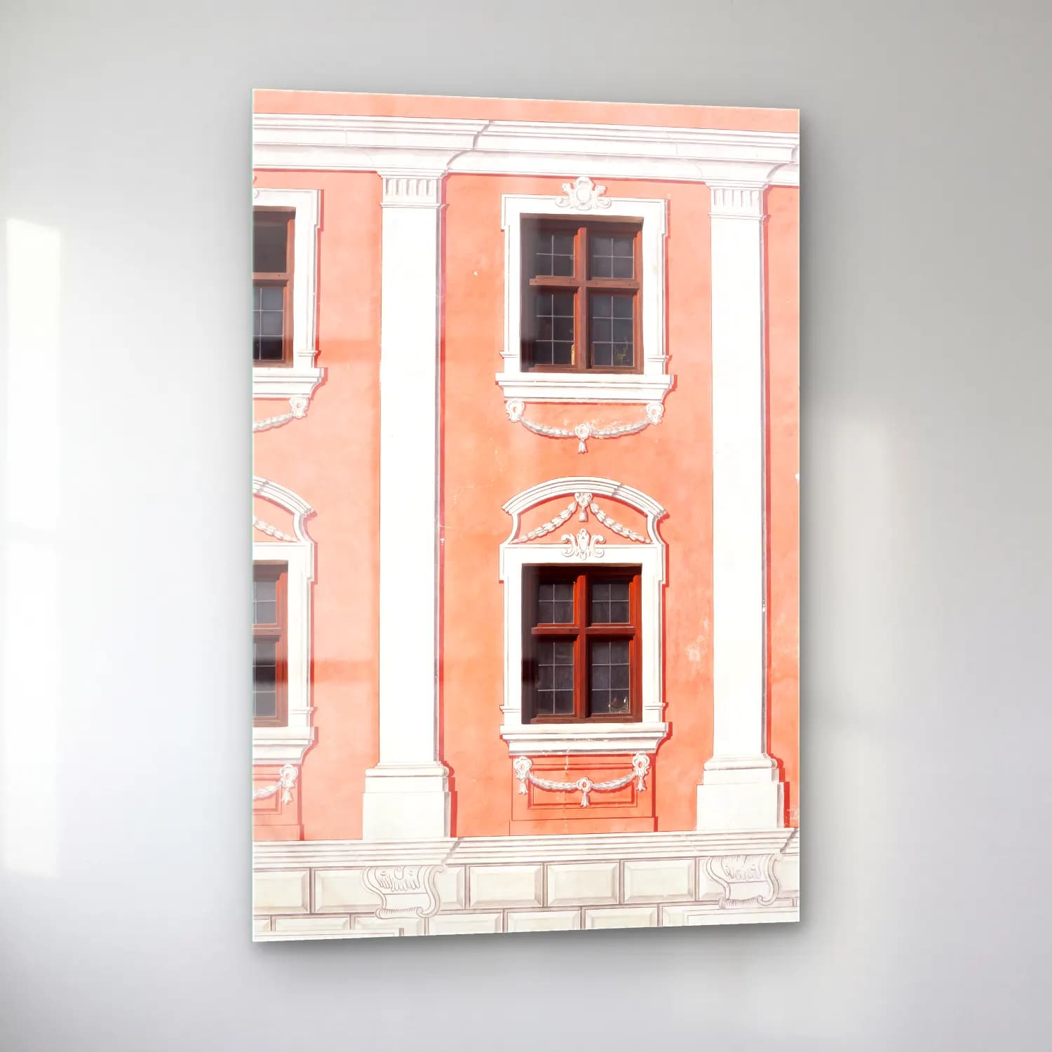 Pastel Pencereden Manzara No. 7 cam tablo — sol açıdan görünüm