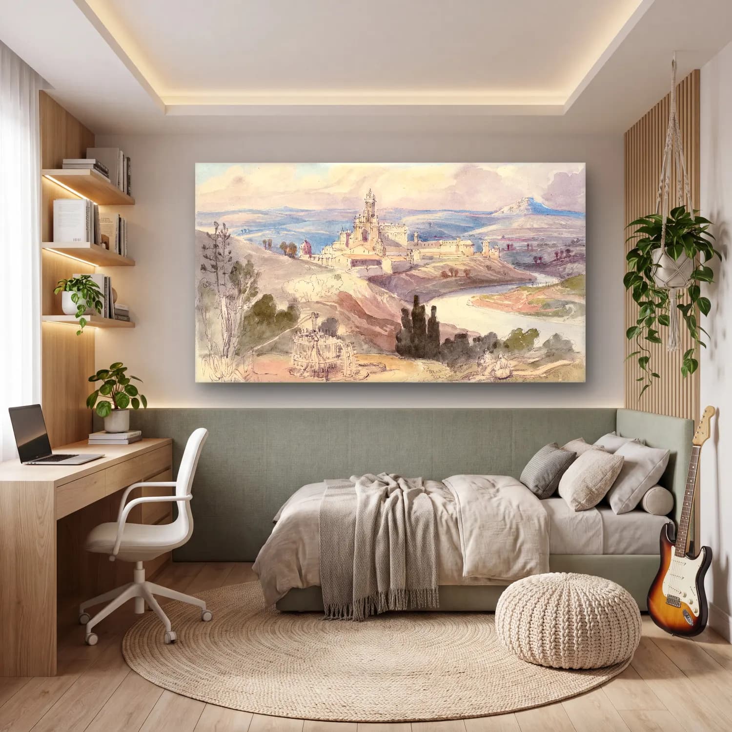 Charles Hamilton Smith – The Monastery of the Cartuja at Xeres cam tablo — genç odasında
