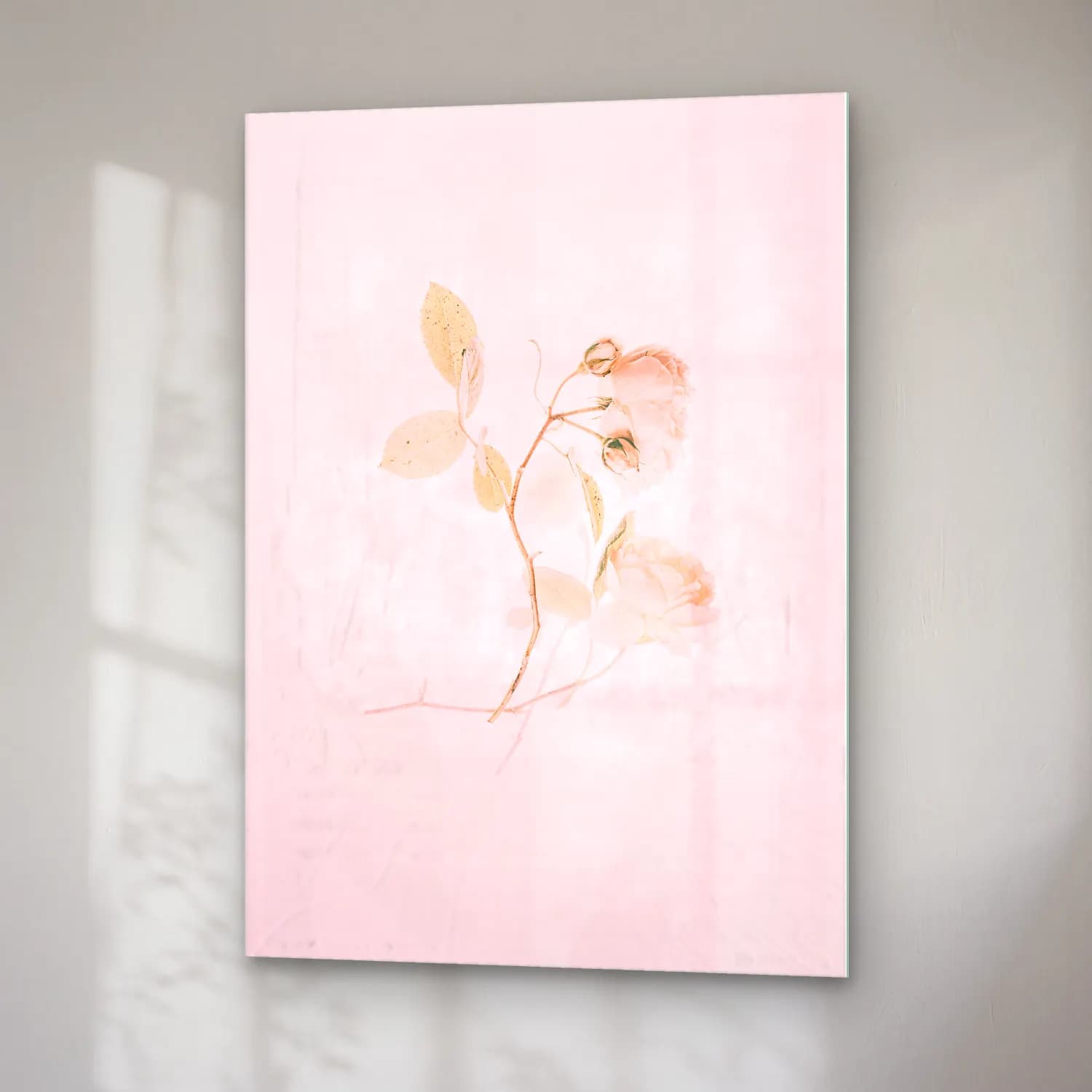 Pastel Güller No. 10 cam tablo — sağ açıdan görünüm