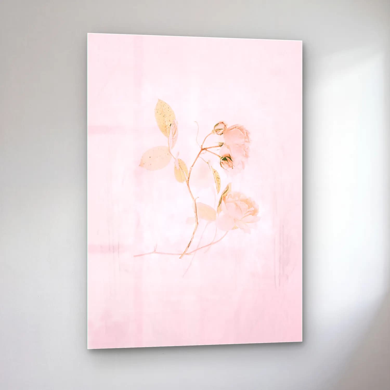 Pastel Güller No. 10 cam tablo — sol açıdan görünüm