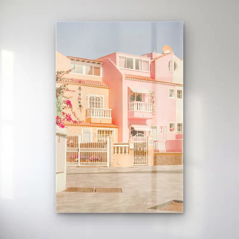 Pastel Köy Sokağı No. 4 cam tablo — Pastel Köy Sokağı No. 4 — pastel köy sokağı