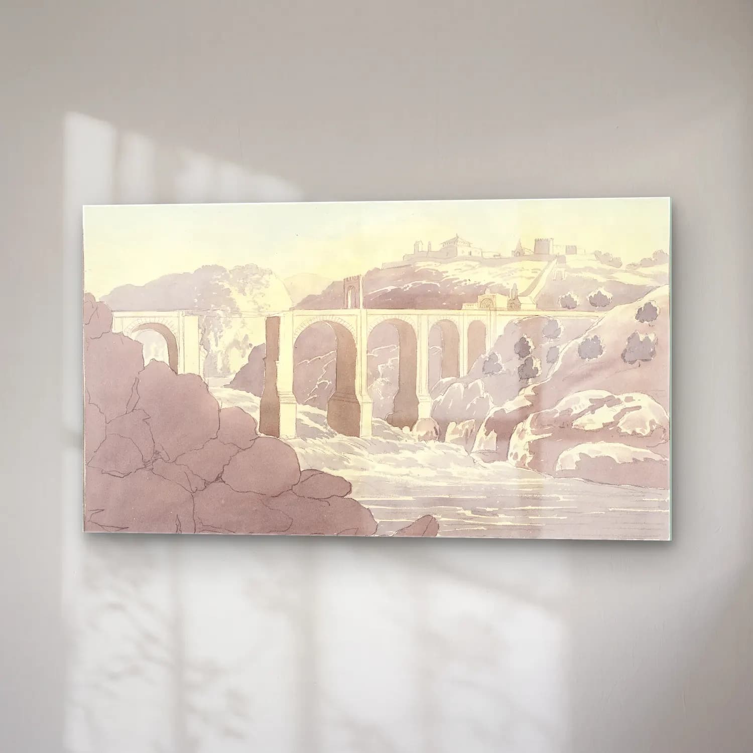Charles Hamilton Smith – Trajan’s Bridge at Alcantara cam tablo — sağ açıdan görünüm