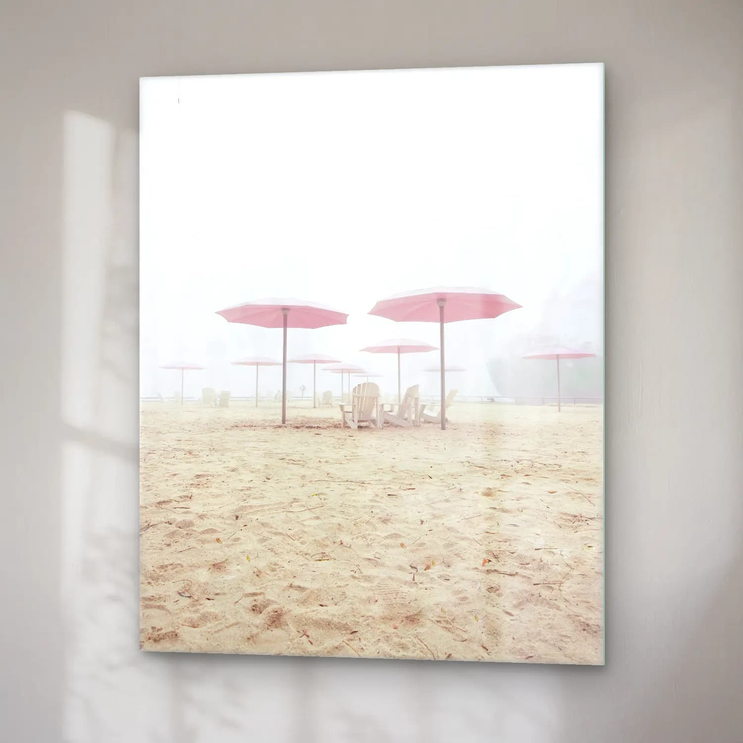 Pastel Plaj Şemsiyeleri No. 8 cam tablo — sağ açıdan görünüm