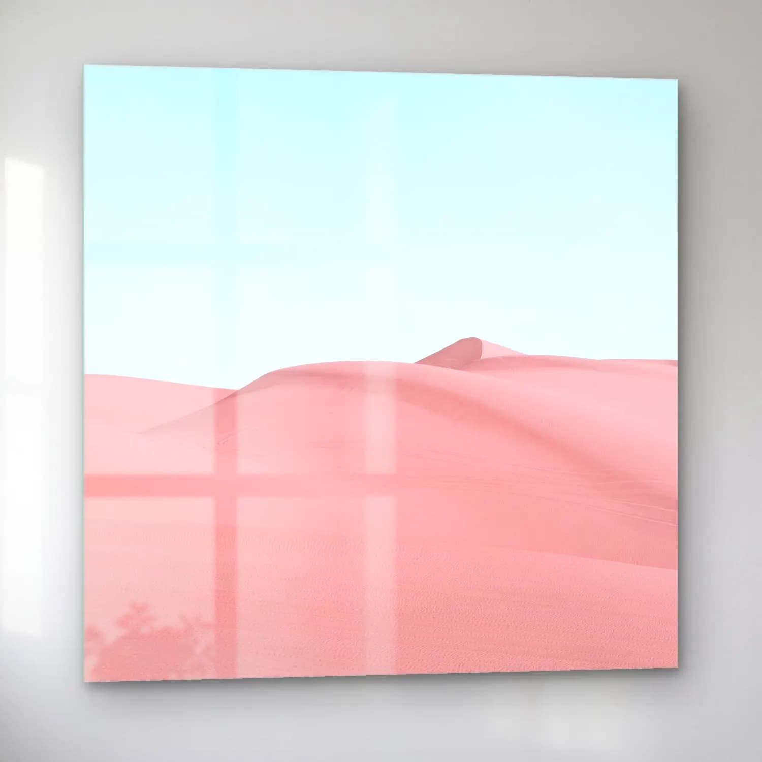 Pastel Çöl Kumulları No. 5 cam tablo — sol açıdan görünüm