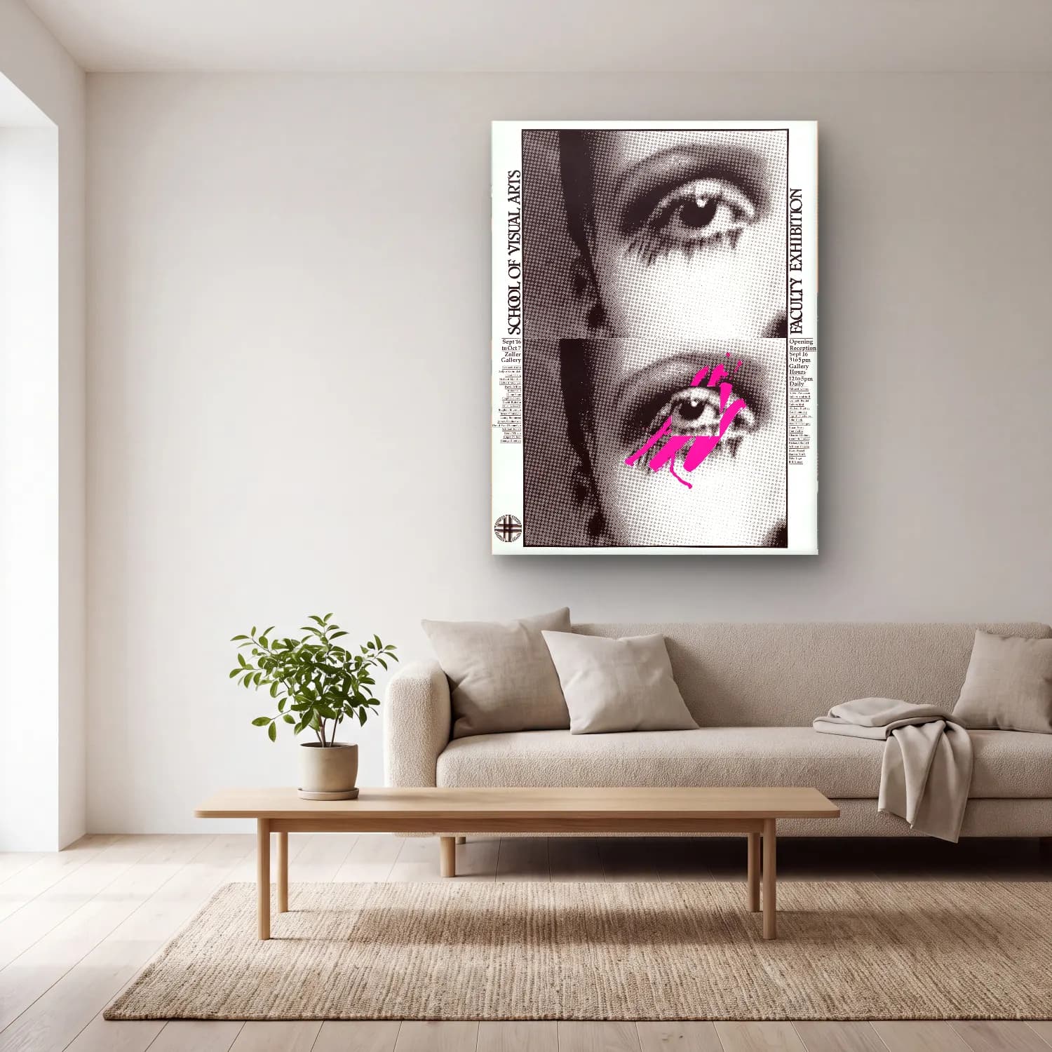 Bauhaus Moda İllüstrasyonu – Pembe Tonlar cam tablo — açık renk salonda