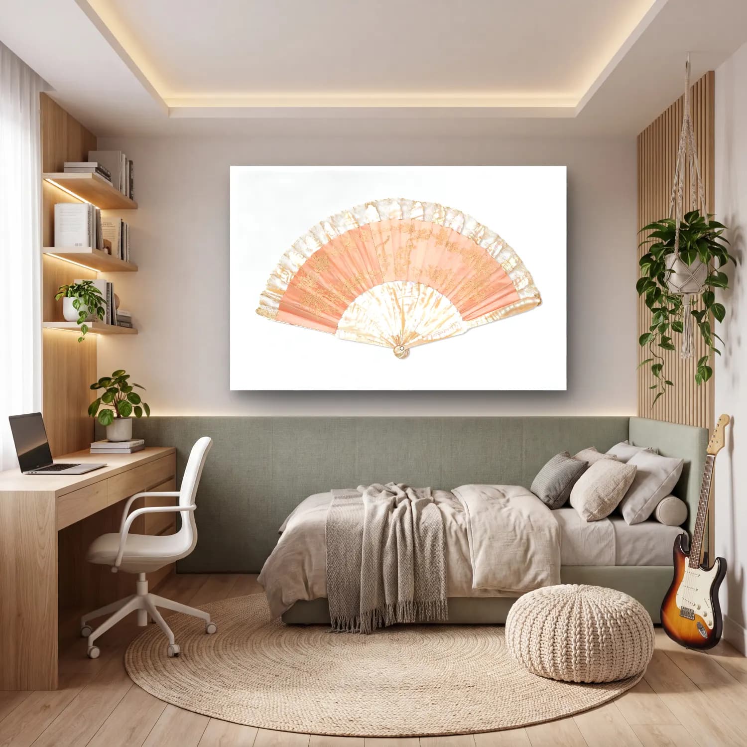 Pastel Parfüm Şişesi No. 6 cam tablo — genç odasında