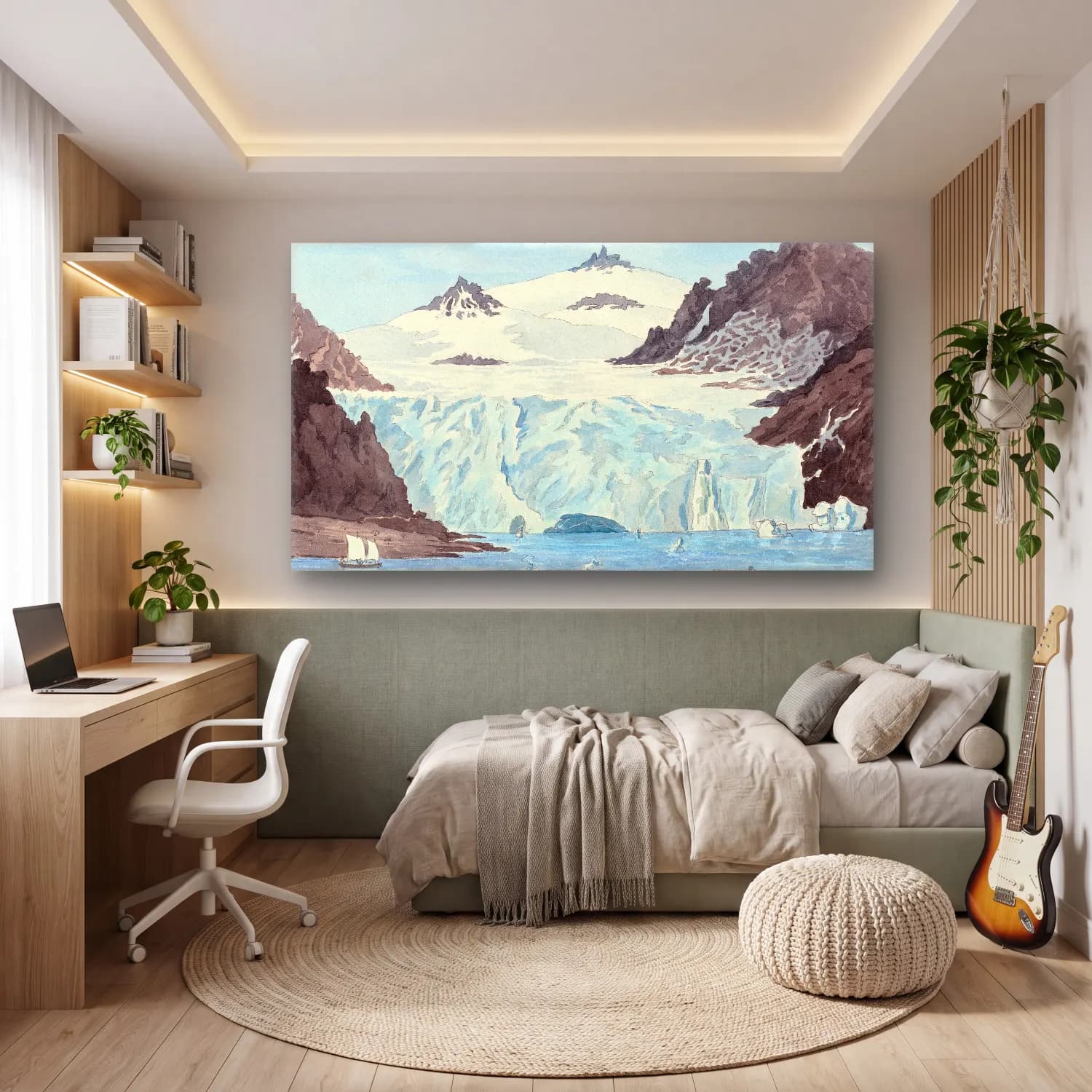 Charles Hamilton Smith – View of an Iceberg in the Island of Spitzbergen cam tablo — genç odasında