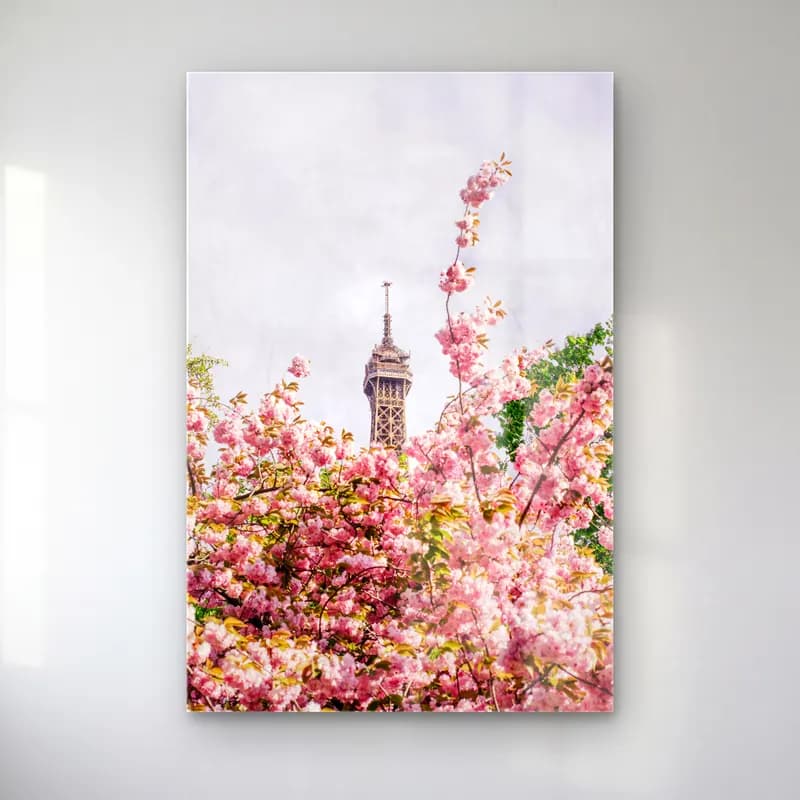 Pastel Paris ve Eyfel Kulesi No. 4 cam tablo — Pastel Paris ve Eyfel Kulesi No. 4 — pastel paris ve eyfel kulesi