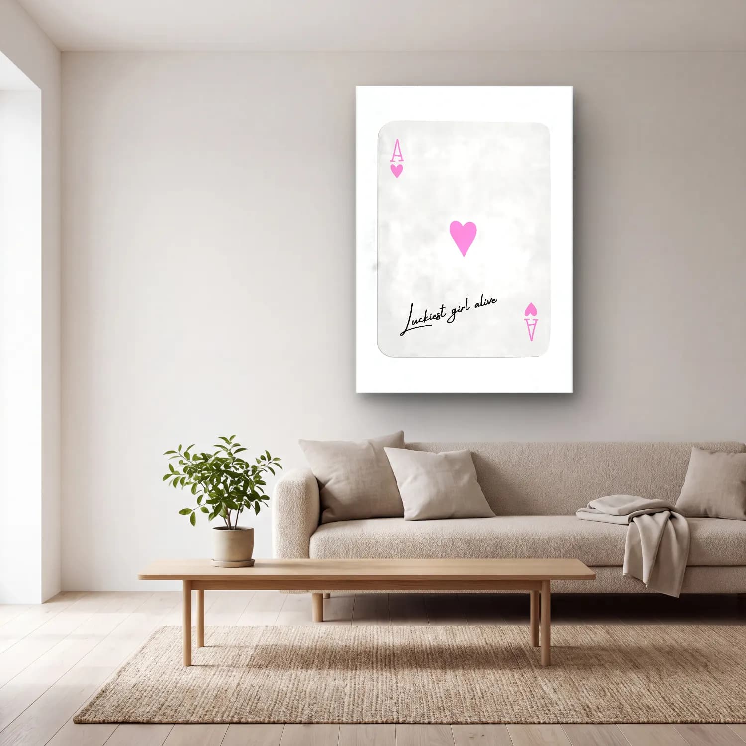 Pastel Söz Posteri No. 54 cam tablo — açık renk salonda