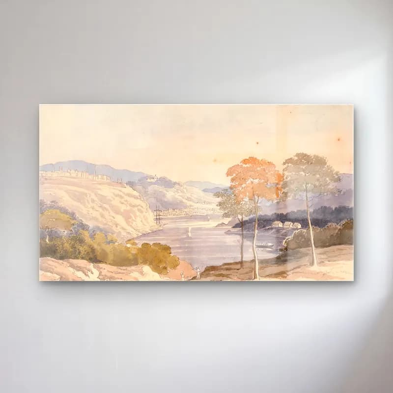 Charles Hamilton Smith – View of the Douro towards Porto cam tablo — Charles Hamilton Smith – View of the Douro towards Porto — suluboya i̇talyan sahili