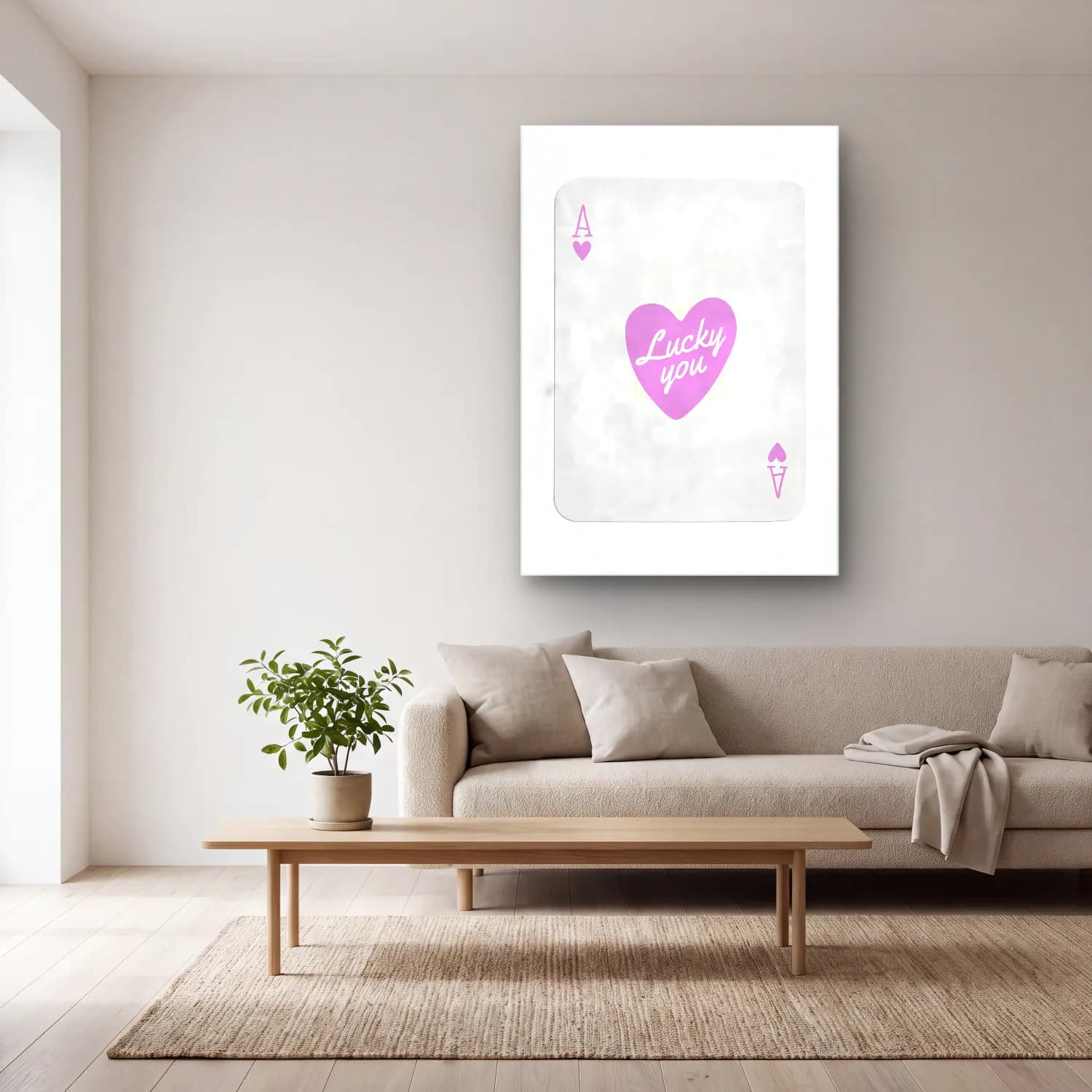 Pastel Söz Posteri No. 55 cam tablo — açık renk salonda