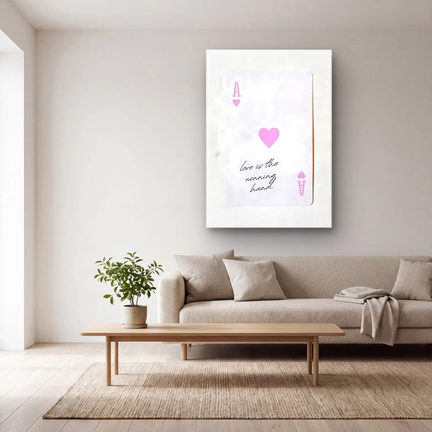 Pastel Söz Posteri No. 56 cam tablo — açık renk salonda