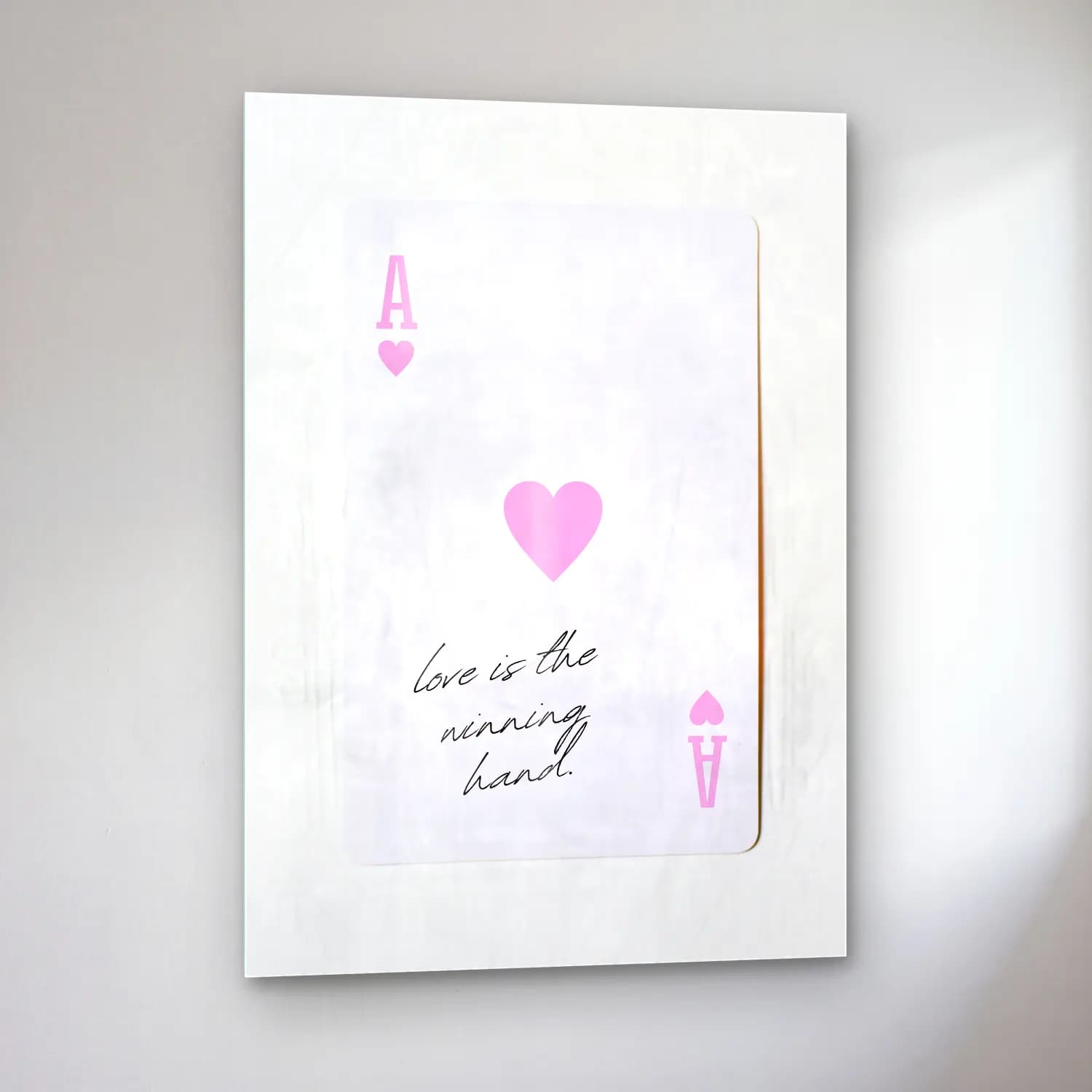 Pastel Söz Posteri No. 56 cam tablo — sol açıdan görünüm