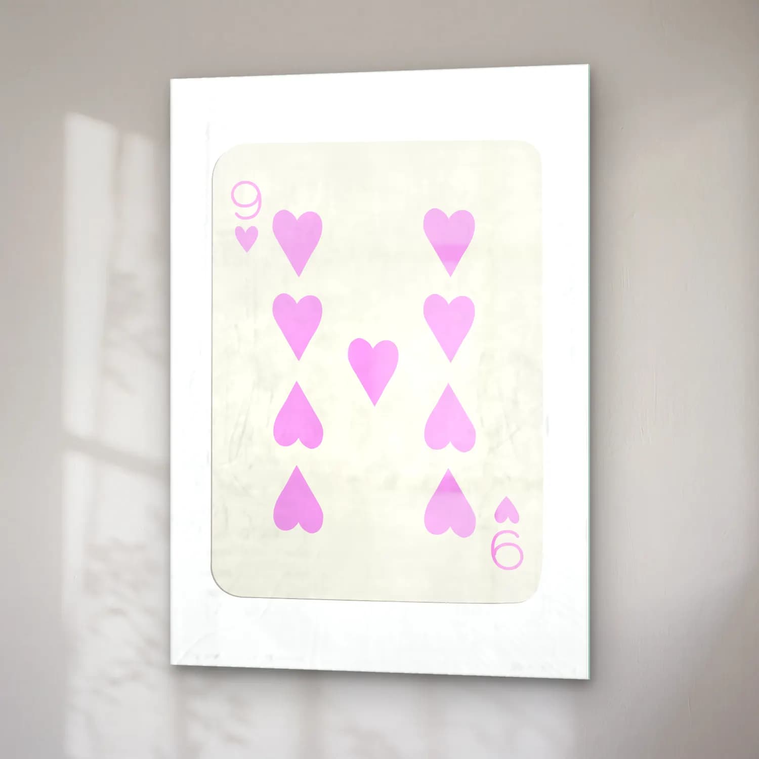 Pastel Rakamlar No. 9 cam tablo — sağ açıdan görünüm