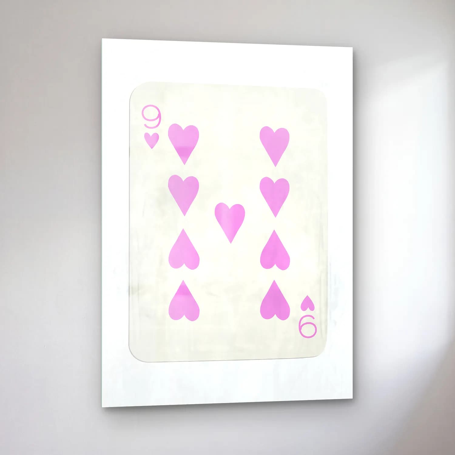 Pastel Rakamlar No. 9 cam tablo — sol açıdan görünüm
