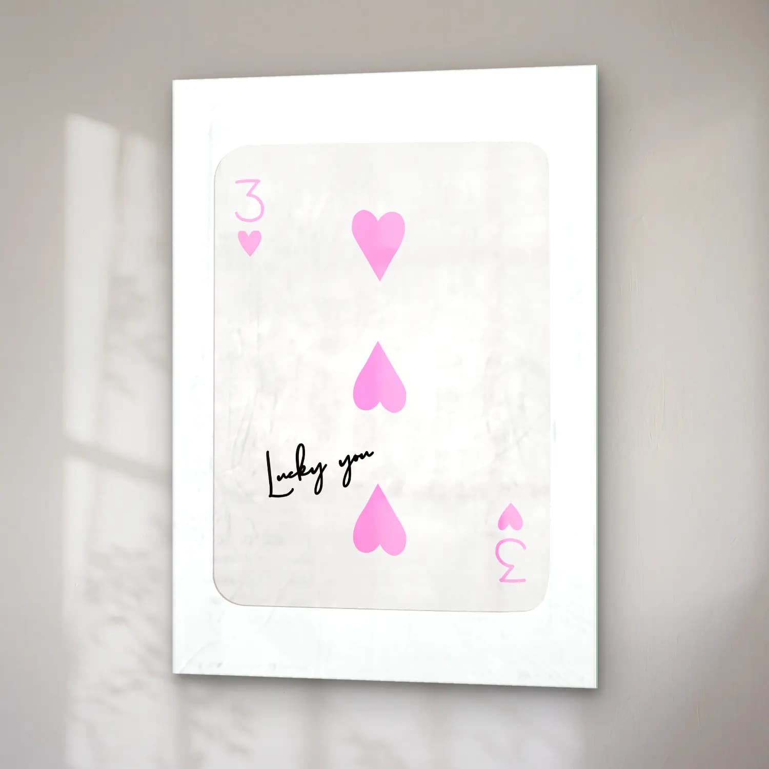 Pastel Rakamlar No. 11 cam tablo — sağ açıdan görünüm