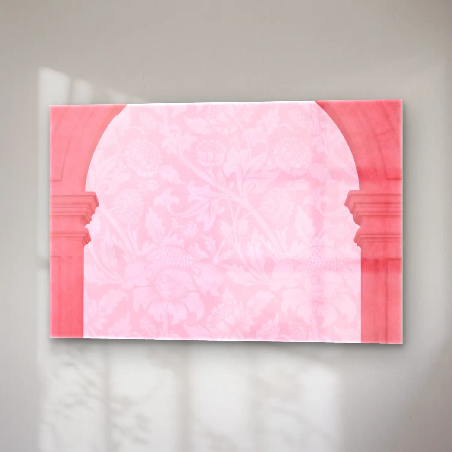 Pastel Çiçek Deseni No. 205 cam tablo — sağ açıdan görünüm