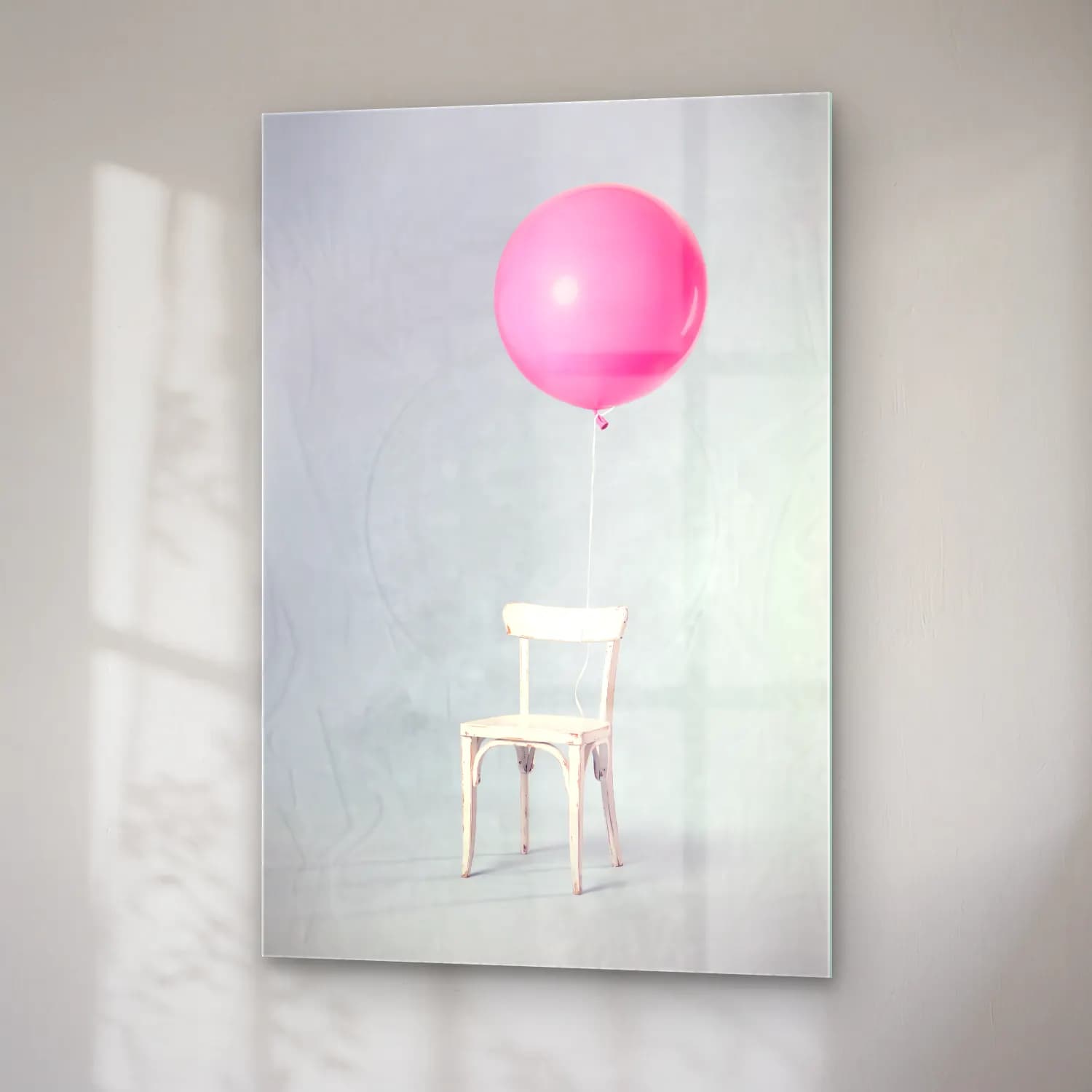 Pastel Sıcak Hava Balonu No. 6 cam tablo — sağ açıdan görünüm