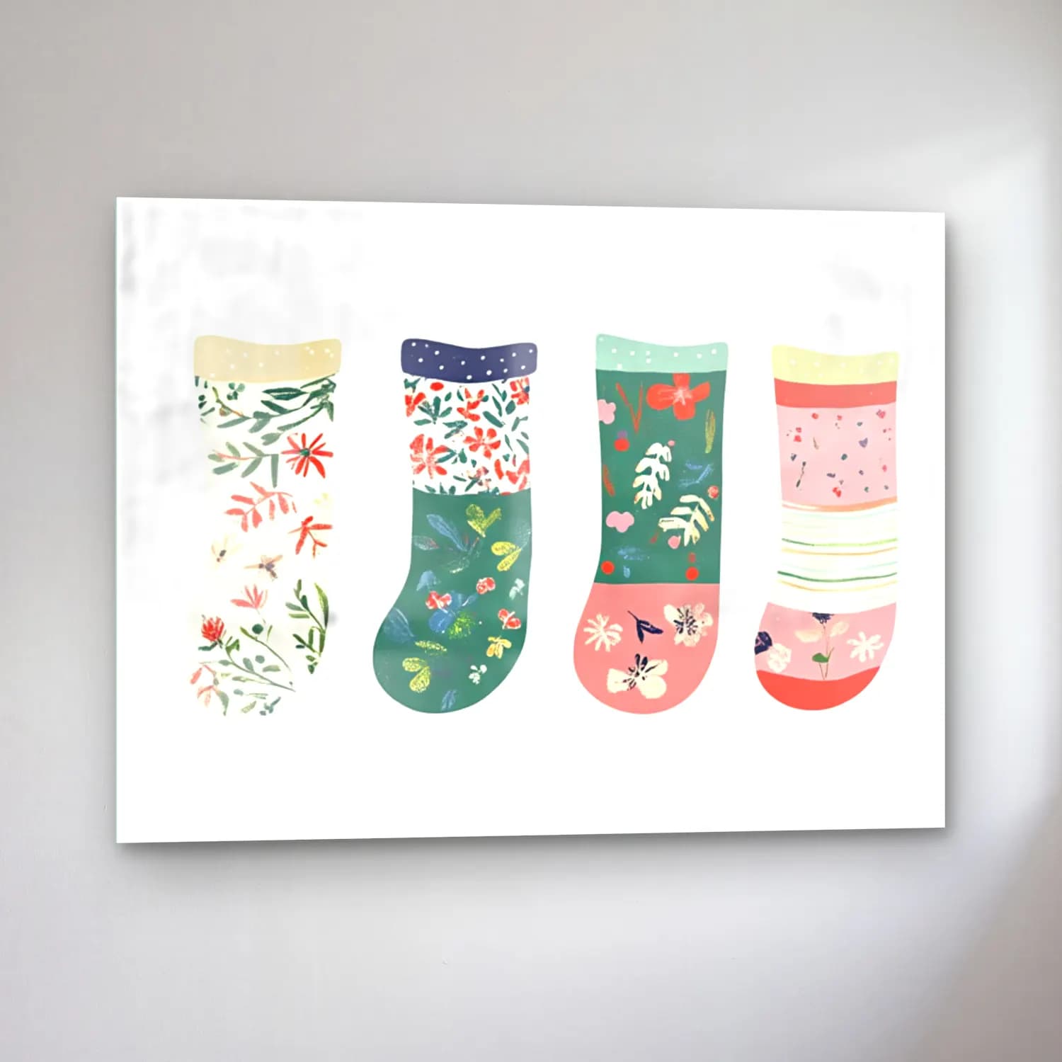 Pastel Çiçek Deseni No. 206 cam tablo — sol açıdan görünüm