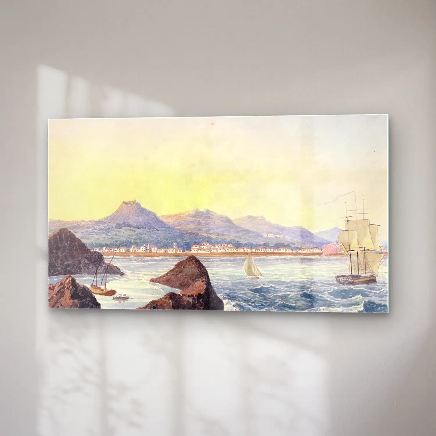 Charles Hamilton Smith – Villa Franca and Harbour cam tablo — sağ açıdan görünüm