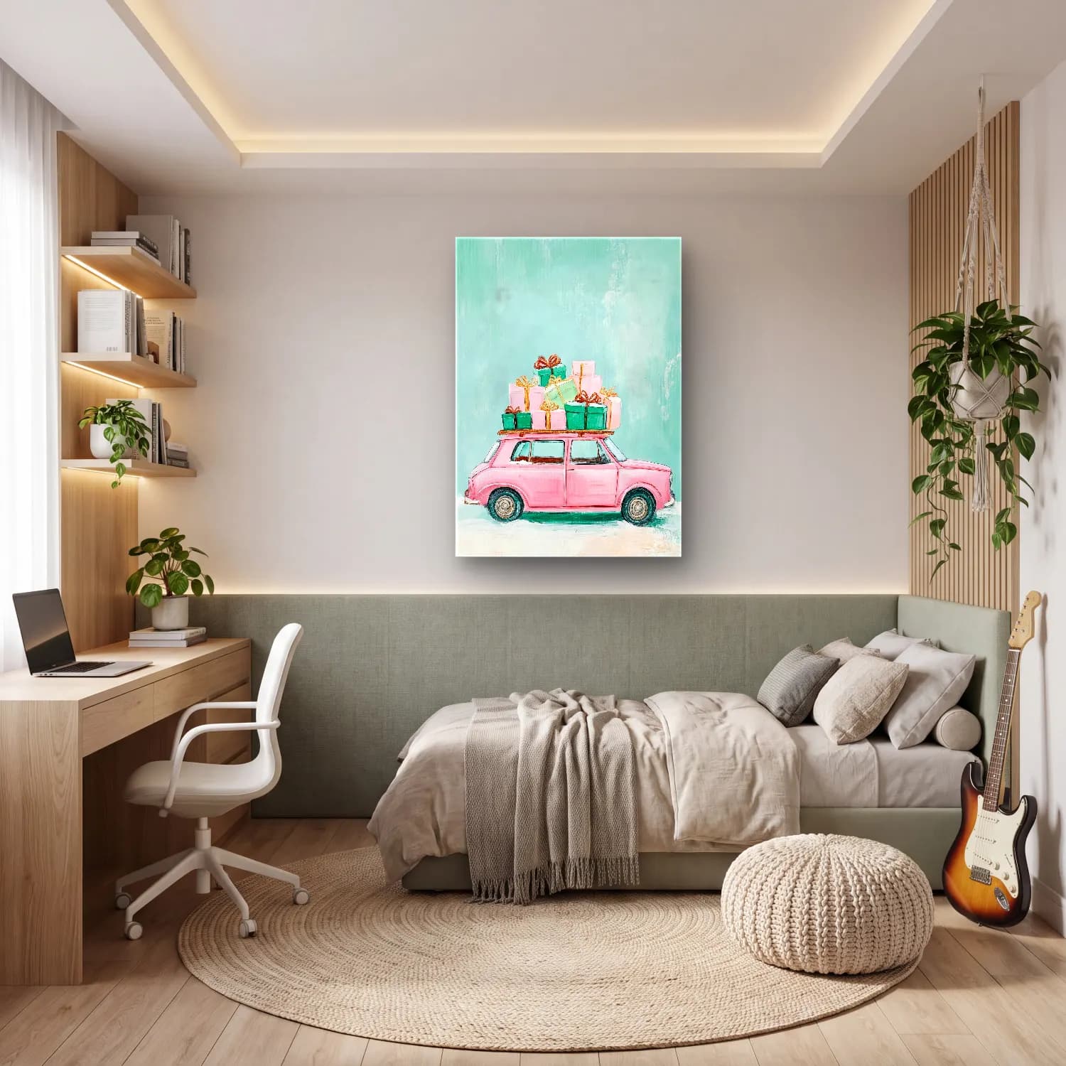 Vintage Hediye Paketleri – Pembe Tonlar cam tablo — genç odasında