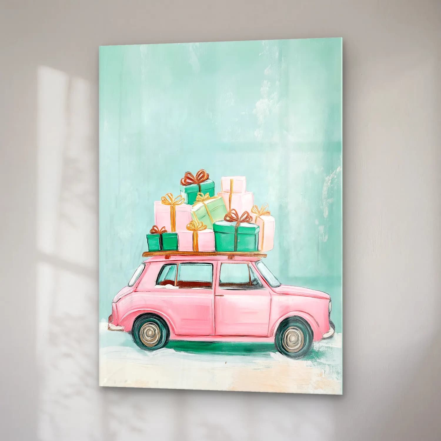 Vintage Hediye Paketleri – Pembe Tonlar cam tablo — sağ açıdan görünüm