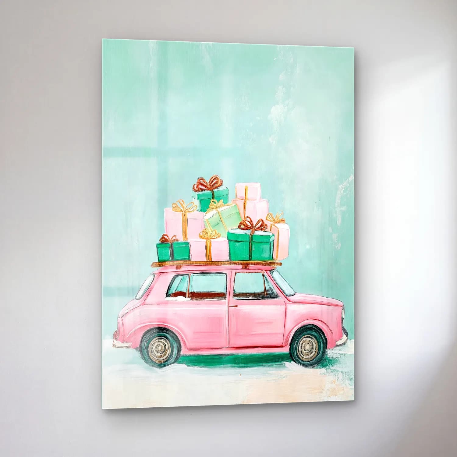 Vintage Hediye Paketleri – Pembe Tonlar cam tablo — sol açıdan görünüm