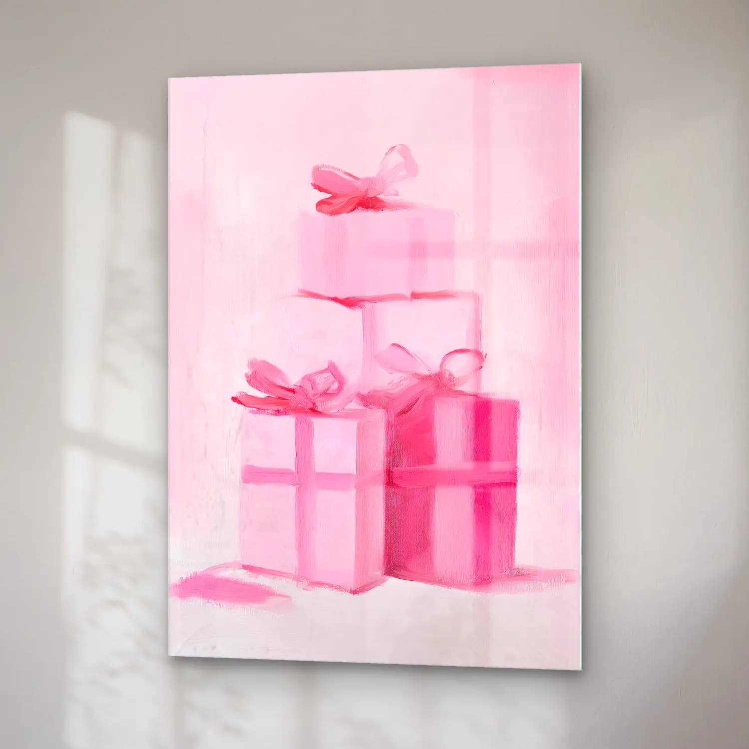 Pastel Hediye Paketleri No. 13 cam tablo — sağ açıdan görünüm