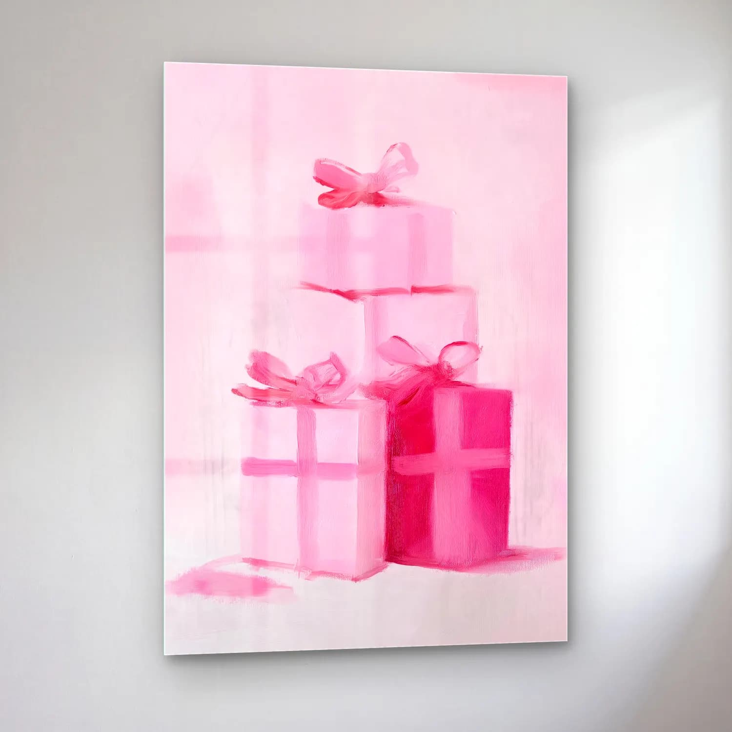 Pastel Hediye Paketleri No. 13 cam tablo — sol açıdan görünüm