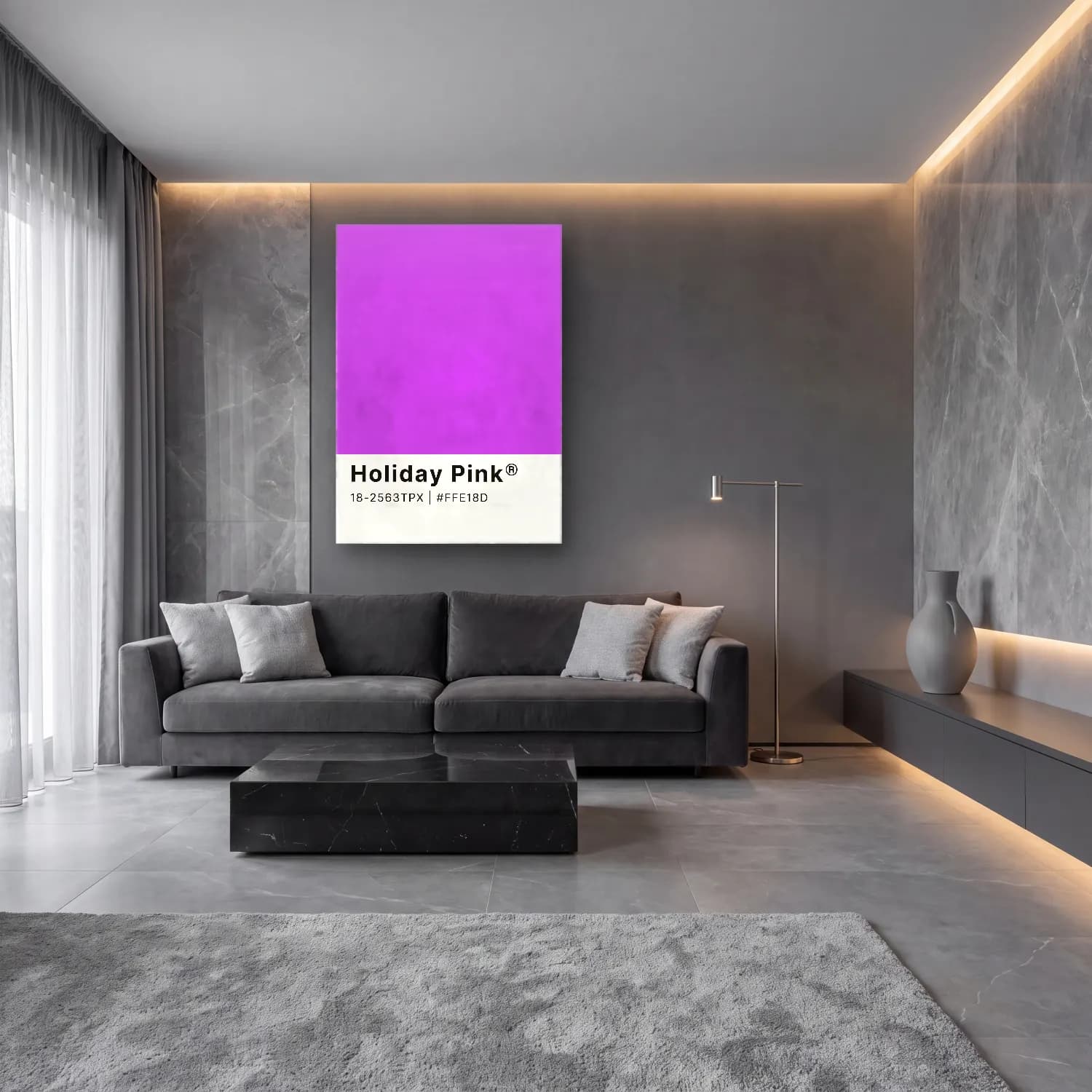 Pastel Renk Alanları No. 62 cam tablo — lüks salon duvarında