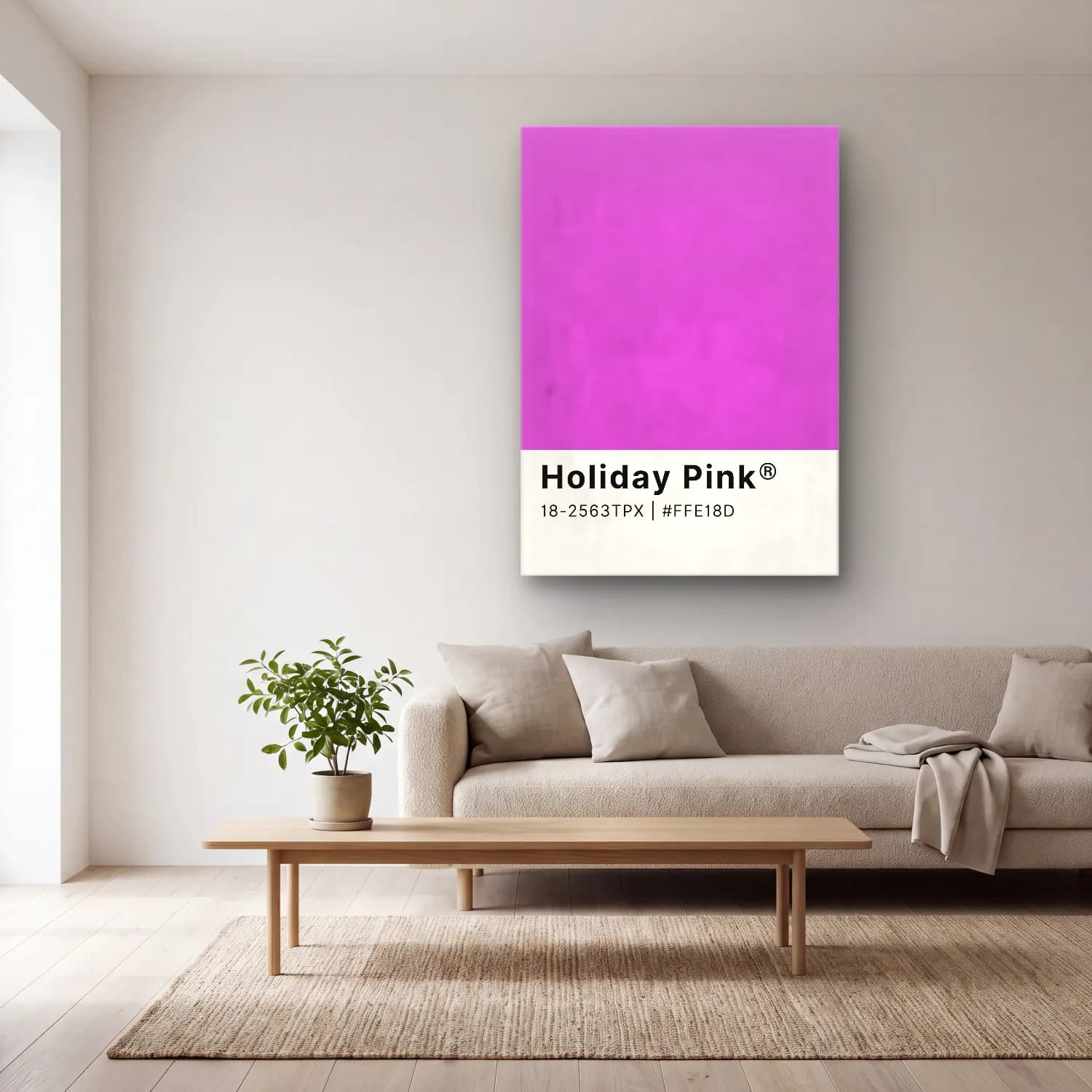 Pastel Renk Alanları No. 62 cam tablo — açık renk salonda