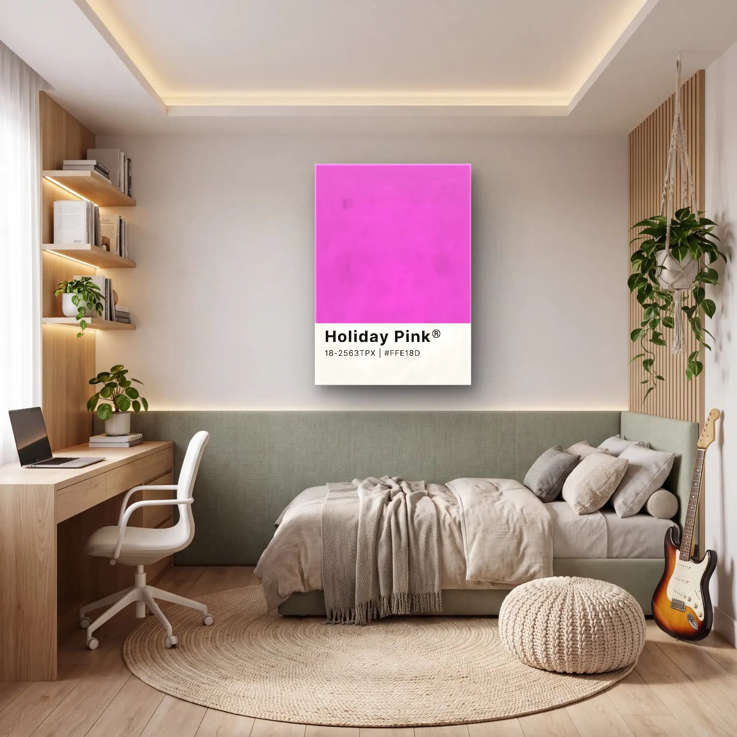 Pastel Renk Alanları No. 62 cam tablo — genç odasında