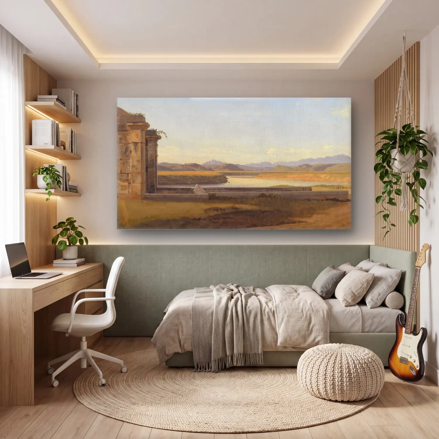 Christoffer Wilhelm Eckersberg – View from the Fontana Acetosa, Rome cam tablo — genç odasında