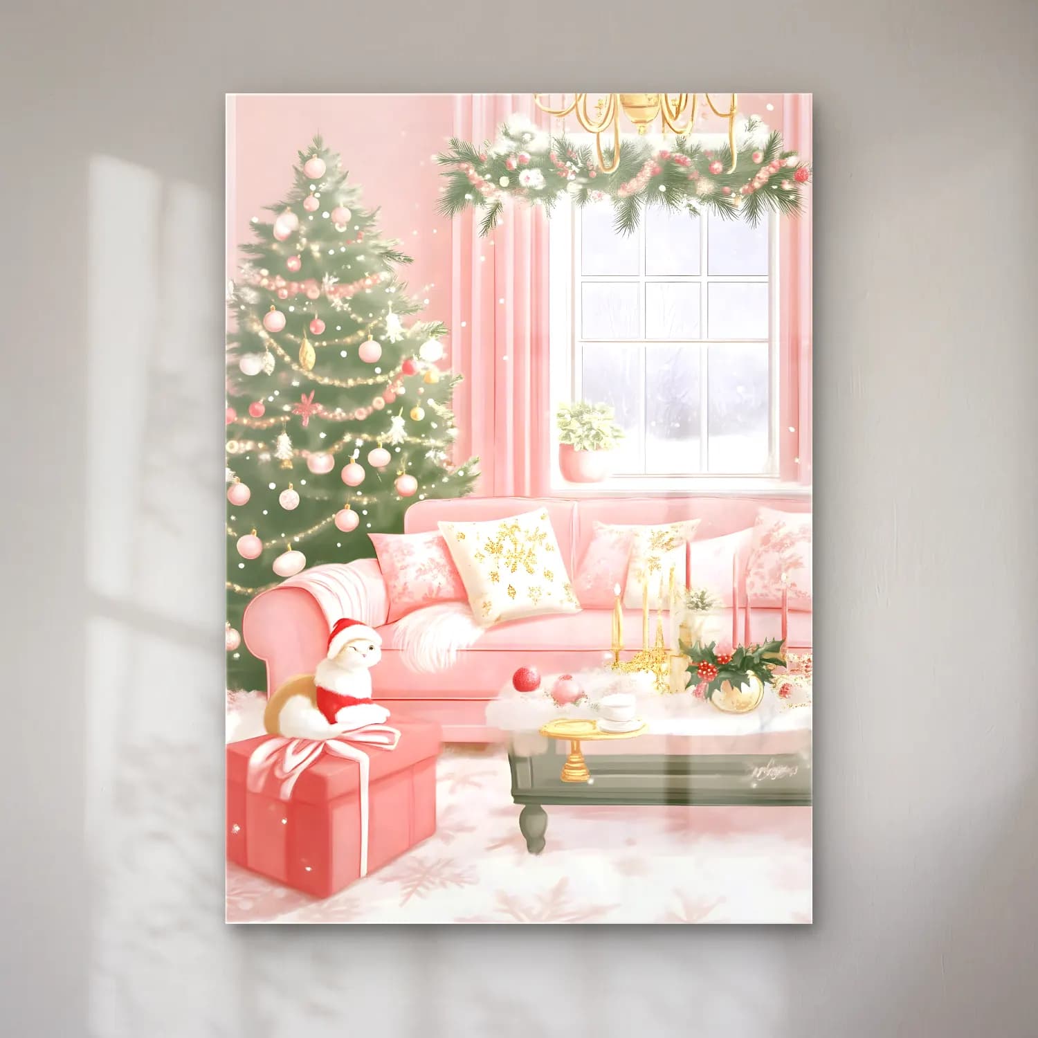 Pastel Yılbaşı Süsleri No. 39 cam tablo — Pastel Yılbaşı Süsleri No. 39 — pastel yılbaşı süsleri