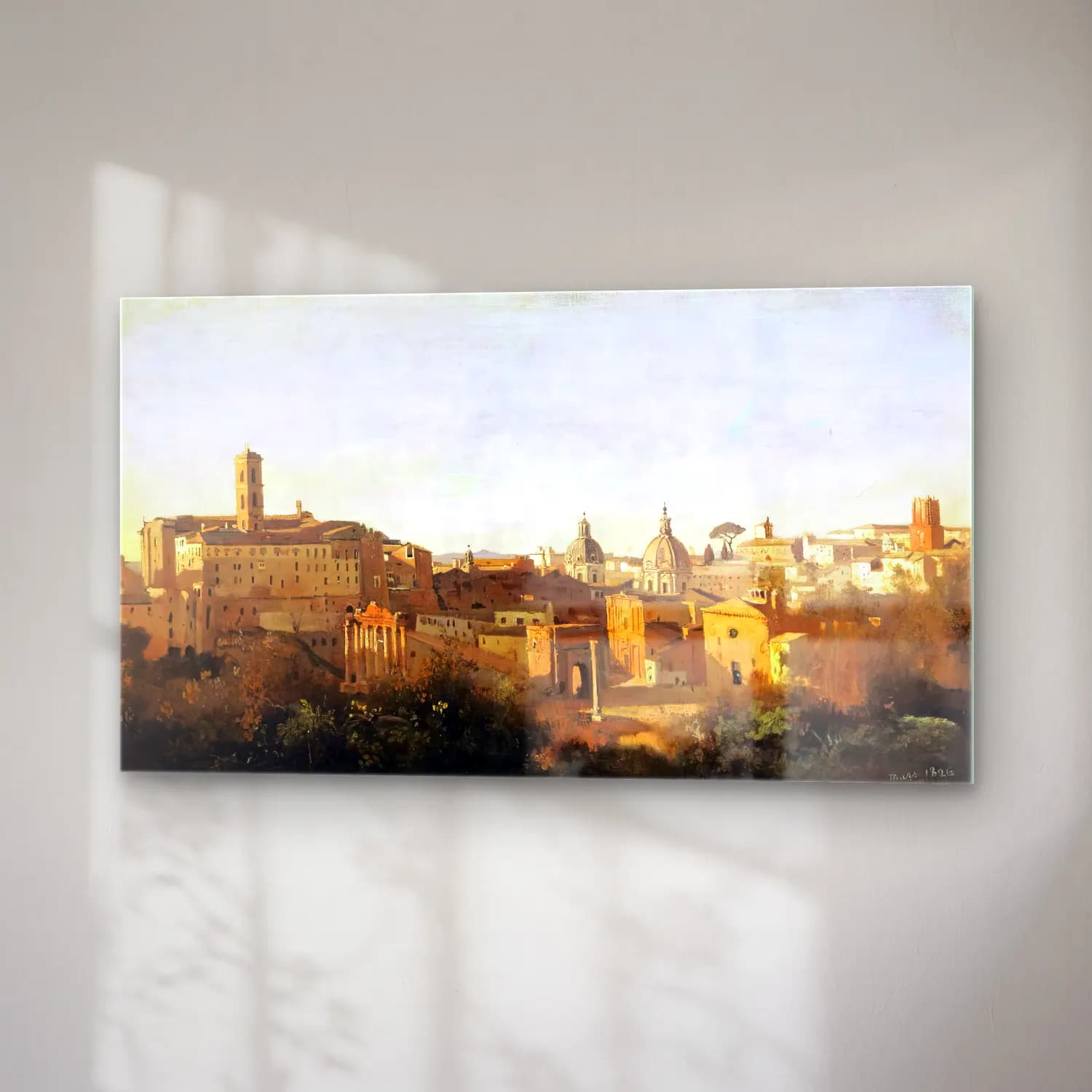Jean-Baptiste C. Corot – The Forum Seen from the Farnese Gardens cam tablo — sağ açıdan görünüm