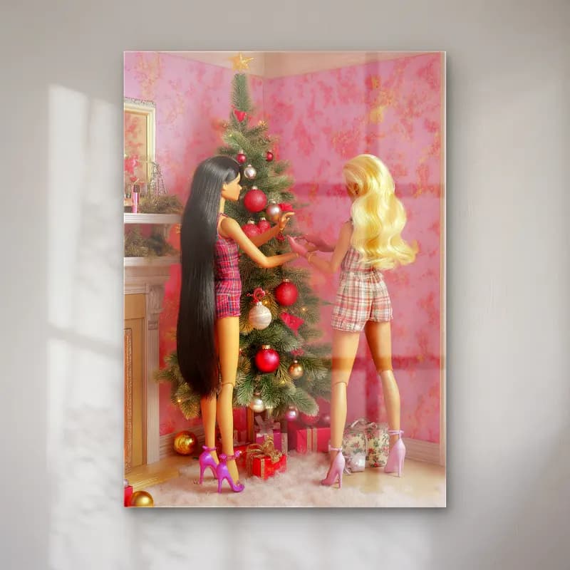 Pastel Yılbaşı Süsleri No. 42 cam tablo — Pastel Yılbaşı Süsleri No. 42 — pastel yılbaşı süsleri