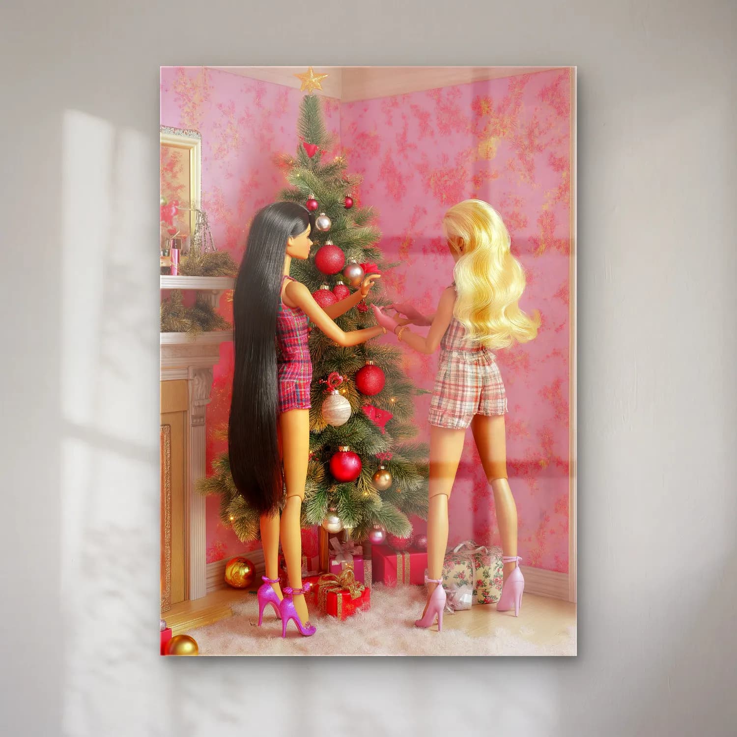 Pastel Yılbaşı Süsleri No. 42 cam tablo — Pastel Yılbaşı Süsleri No. 42 — pastel yılbaşı süsleri