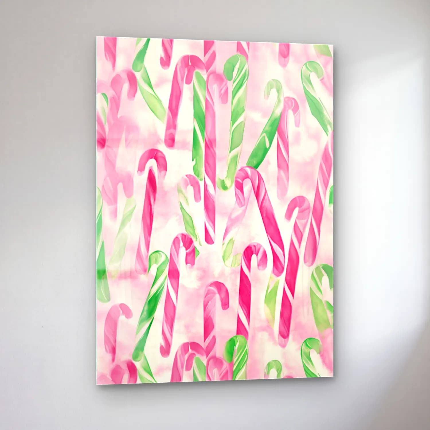Pastel Yılbaşı Süsleri No. 43 cam tablo — sol açıdan görünüm