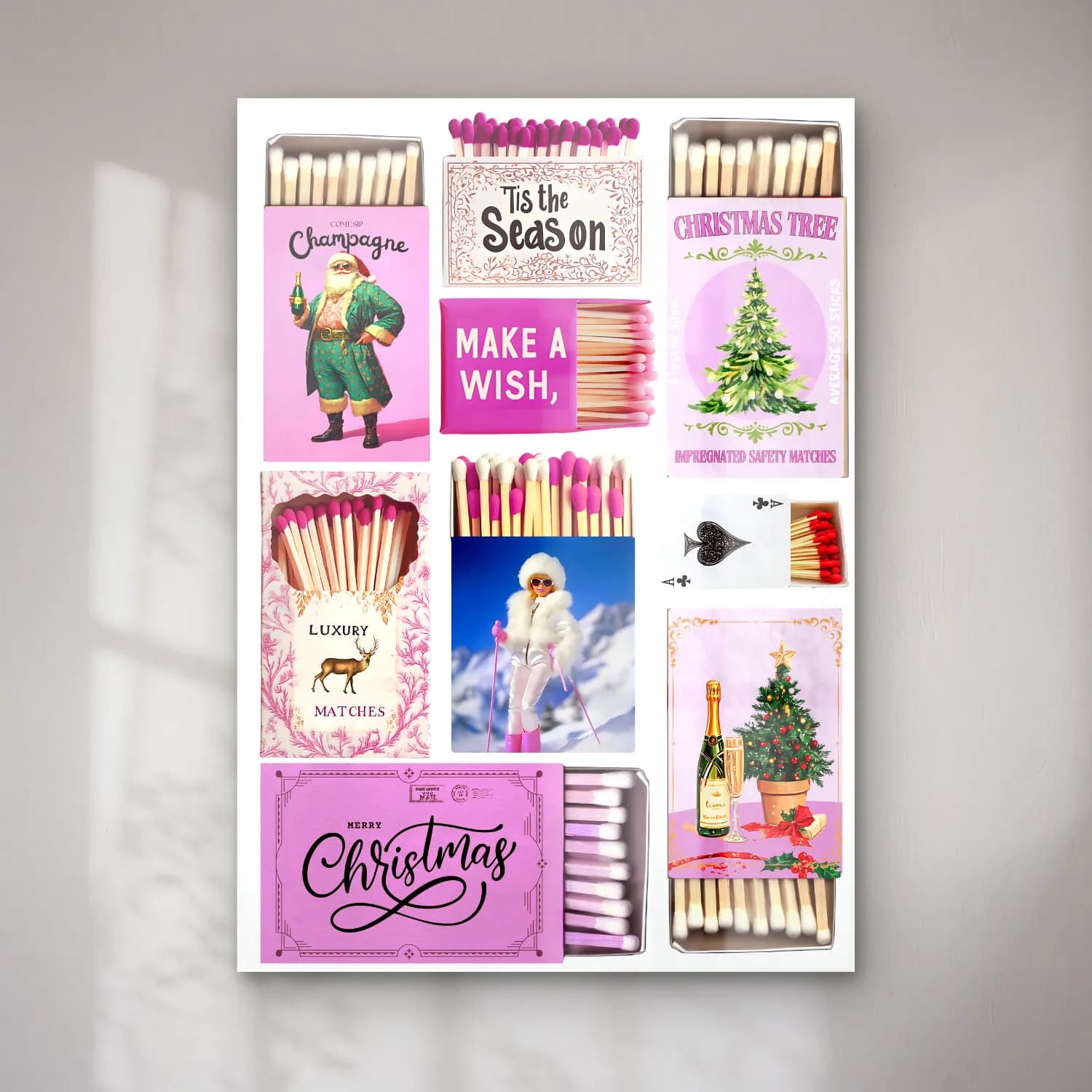 Pastel Yılbaşı Süsleri No. 45 cam tablo — Pastel Yılbaşı Süsleri No. 45 — pastel yılbaşı süsleri
