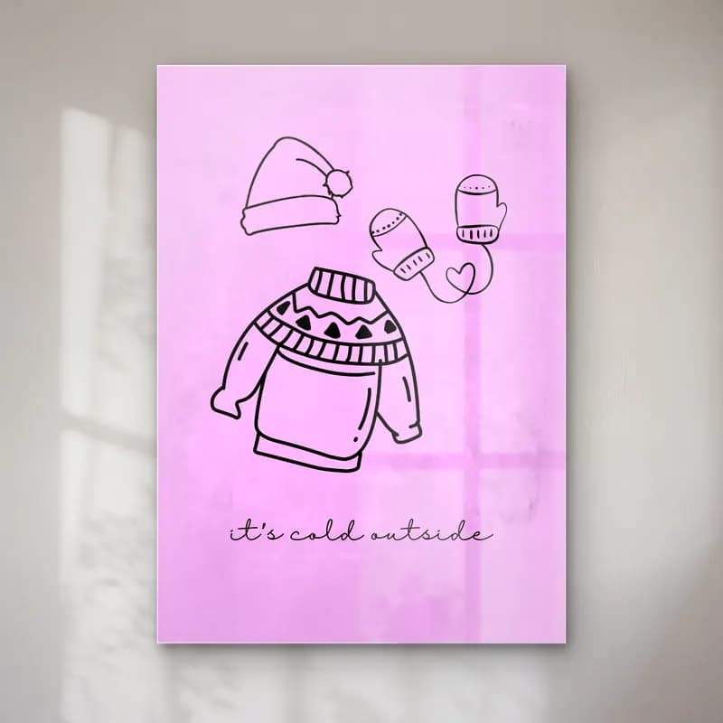 Pastel Kardan Adam – Pembe Tonlar cam tablo — Pastel Kardan Adam – Pembe Tonlar — pastel kardan adam